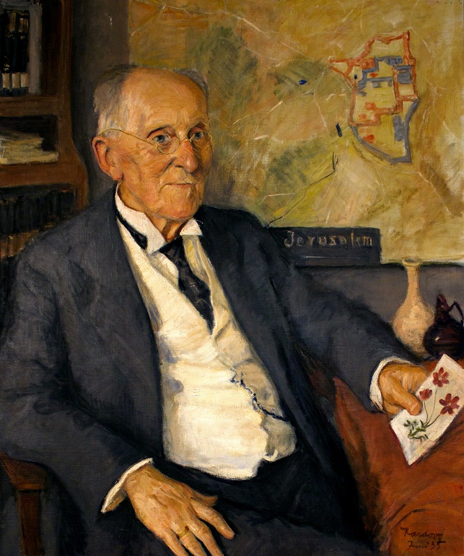 Gustaf Dalman mit 80 Jahren (Porträt, 1935, K. v. Kardorff, Foto: R. Wehning, Copyright: Gustaf-Dalman-Institut) 
